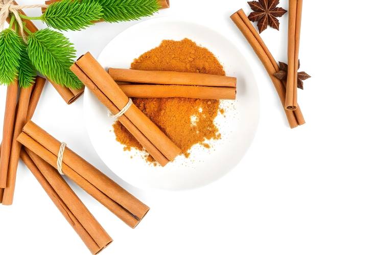 Isolated Cinnamon Sticks and Powder for Culinary Creations